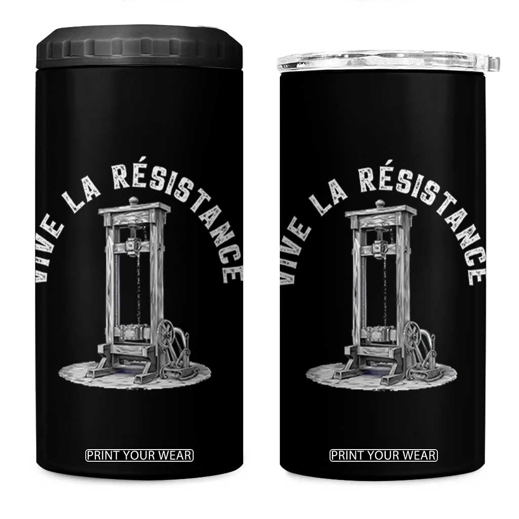 Funny Vive La Resistance 4 in 1 Can Cooler Tumbler Femme Feminist Vintage Guillotine TS11 One Size: 16 oz Black Print Your Wear