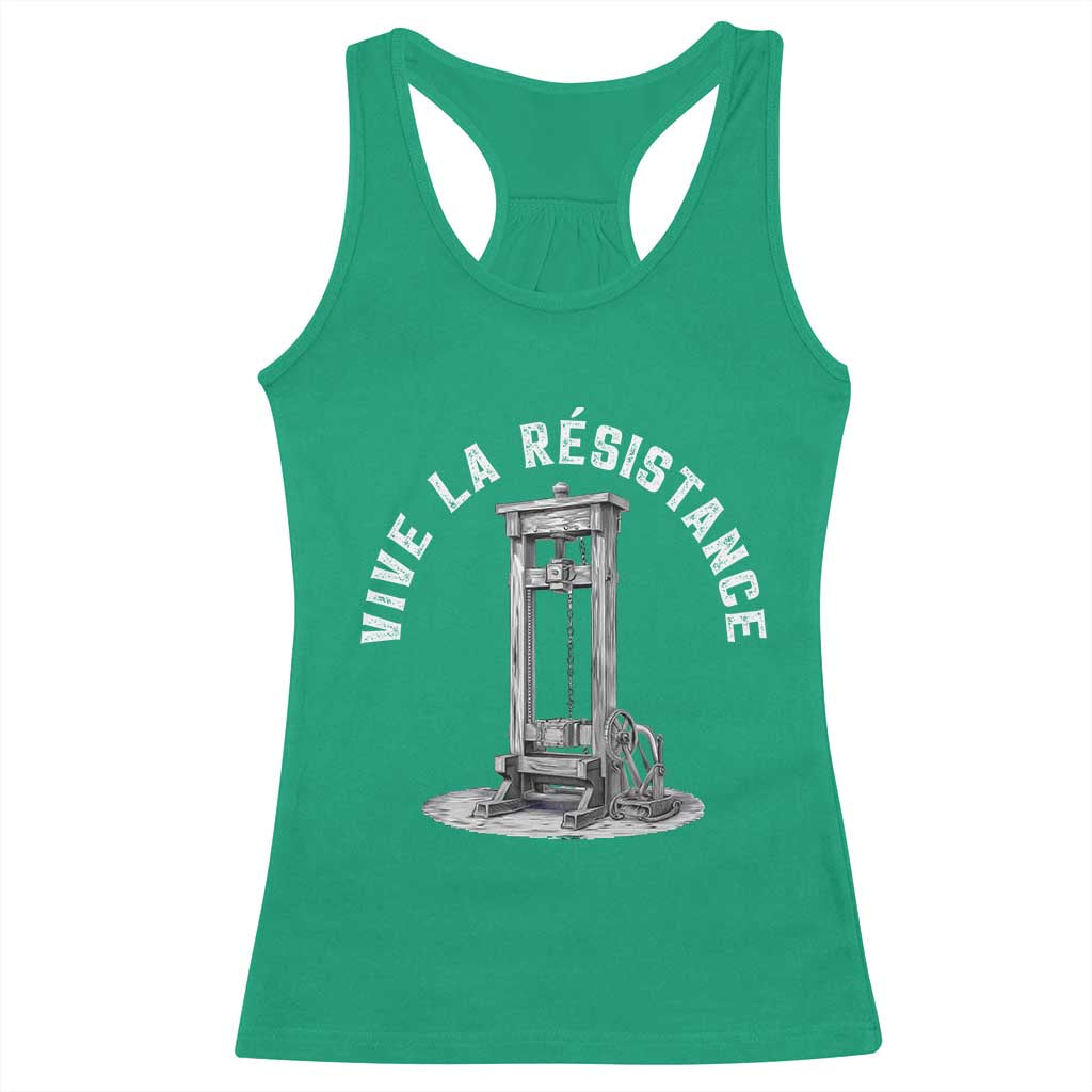 Funny Vive La Resistance Racerback Tank Top Femme Feminist Vintage Guillotine TS11 Irish Green Print Your Wear