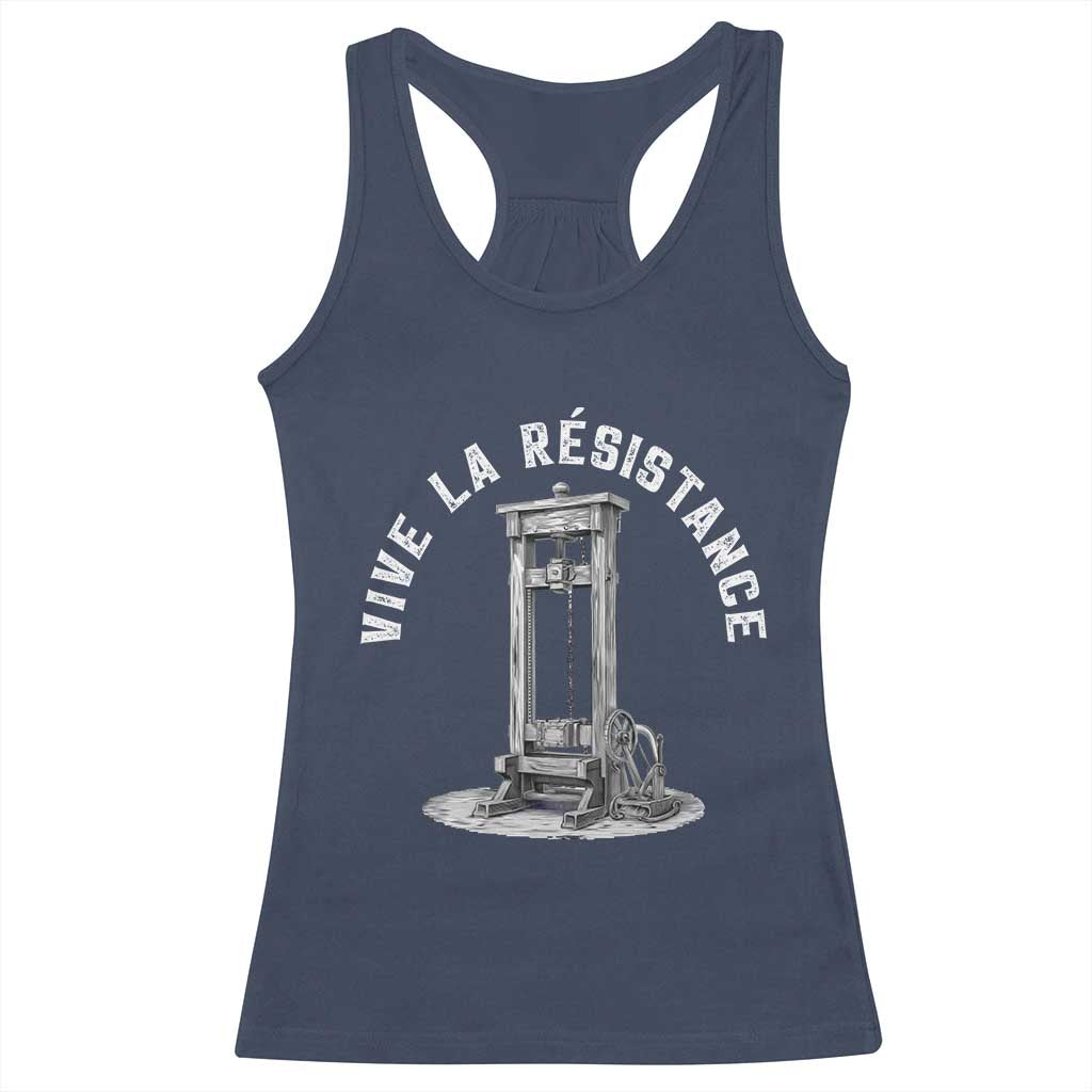 Funny Vive La Resistance Racerback Tank Top Femme Feminist Vintage Guillotine TS11 Navy Print Your Wear