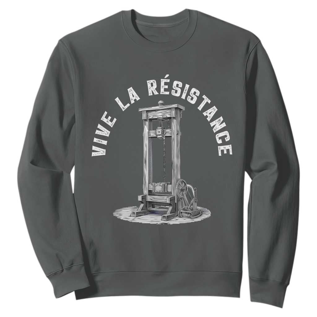 Funny Vive La Resistance Sweatshirt Femme Feminist Vintage Guillotine TS11 Dark Heather Print Your Wear