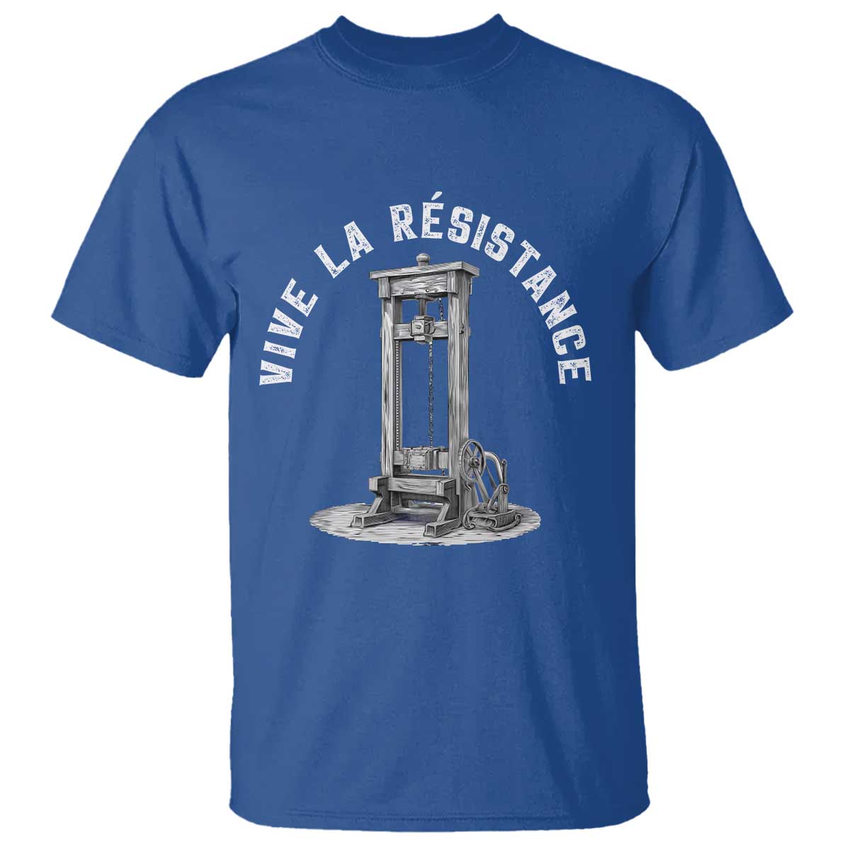 Funny Vive La Resistance T Shirt Femme Feminist Vintage Guillotine TS11 Royal Blue Print Your Wear