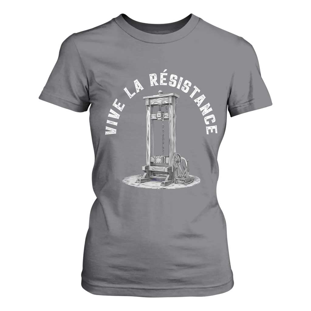 Funny Vive La Resistance T Shirt For Women Femme Feminist Vintage Guillotine TS11 Charcoal Print Your Wear