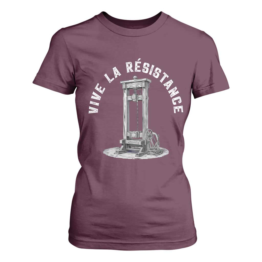 Funny Vive La Resistance T Shirt For Women Femme Feminist Vintage Guillotine TS11 Maroon Print Your Wear