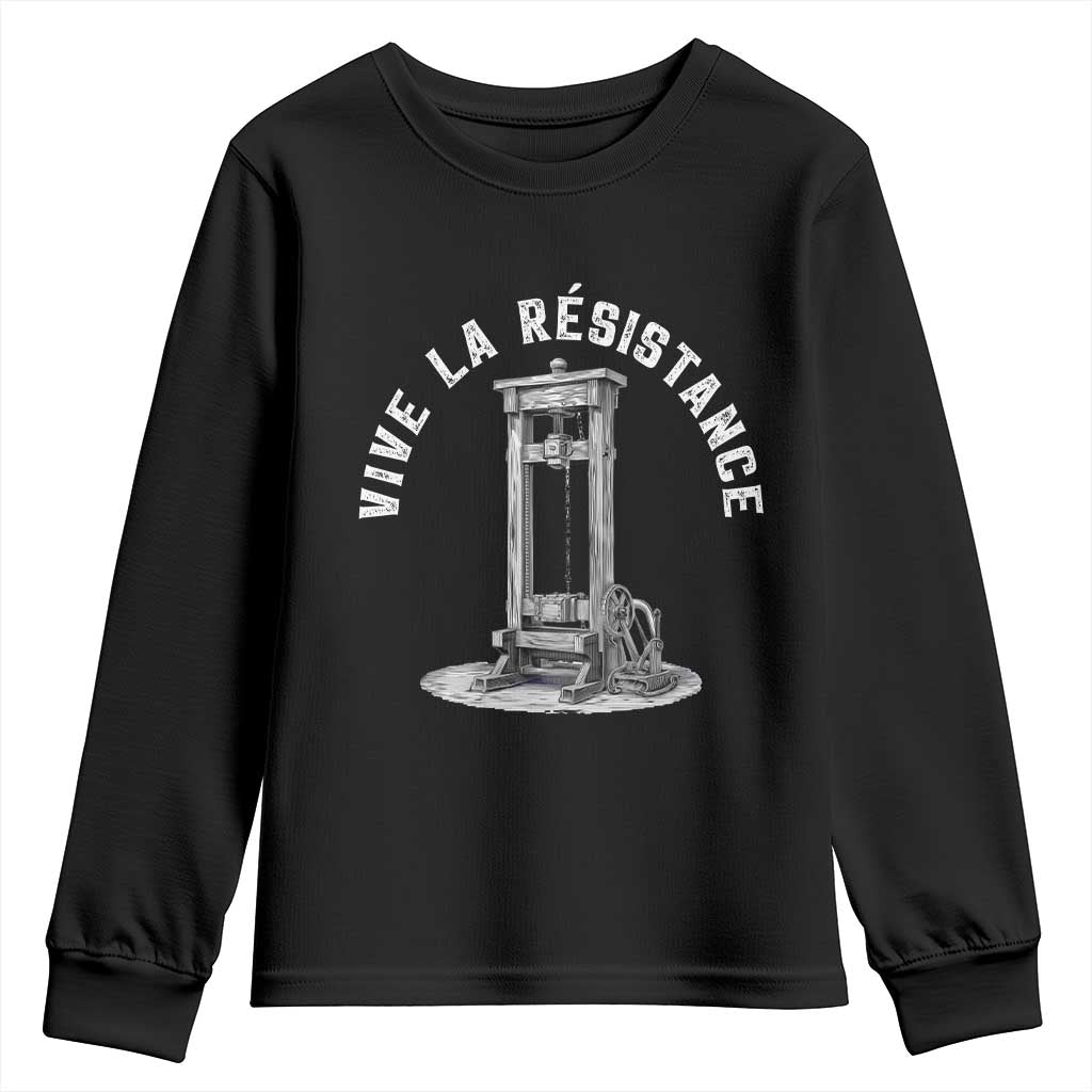 Funny Vive La Resistance Youth Sweatshirt Femme Feminist Vintage Guillotine TS11 Black Print Your Wear