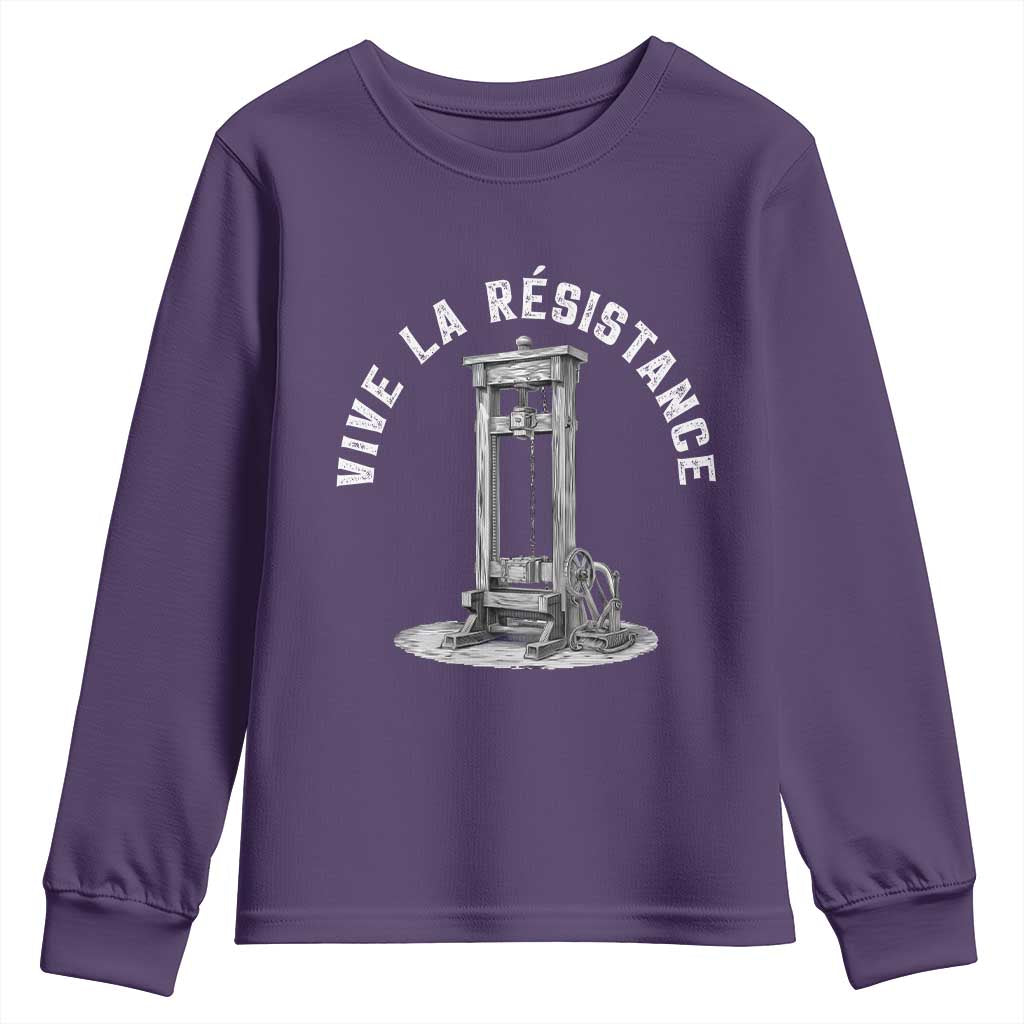 Funny Vive La Resistance Youth Sweatshirt Femme Feminist Vintage Guillotine TS11 Purple Print Your Wear