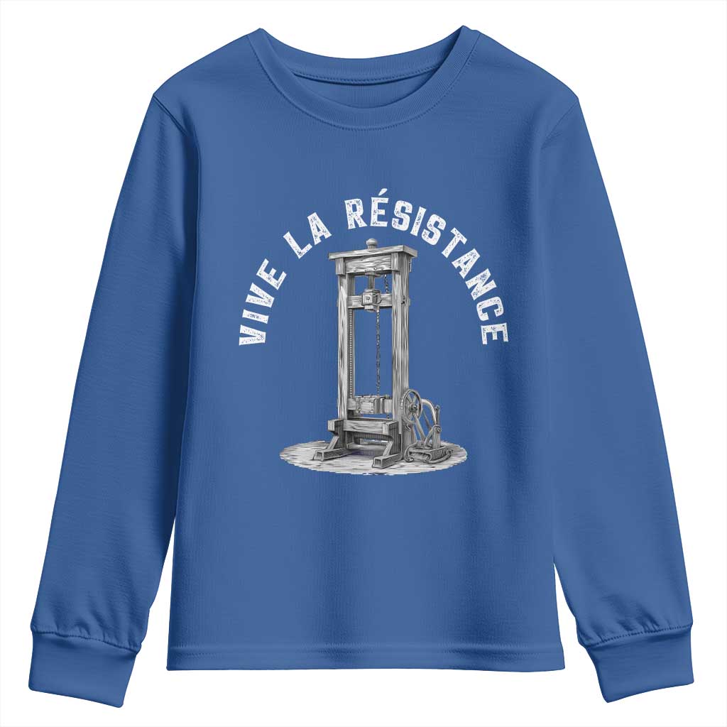 Funny Vive La Resistance Youth Sweatshirt Femme Feminist Vintage Guillotine TS11 Royal Blue Print Your Wear