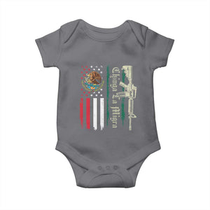 Funny Chinga La Migra Baby Onesie Gun Vintage Mexican Flag TS11 Charcoal Print Your Wear