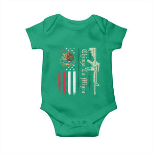 Funny Chinga La Migra Baby Onesie Gun Vintage Mexican Flag TS11 Irish Green Print Your Wear
