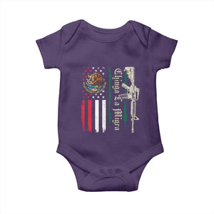 Funny Chinga La Migra Baby Onesie Gun Vintage Mexican Flag TS11 Purple Print Your Wear