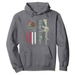 Funny Chinga La Migra Hoodie Gun Vintage Mexican Flag TS11 Charcoal Print Your Wear