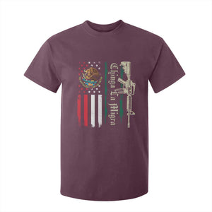 Funny Chinga La Migra T Shirt For Kid Gun Vintage Mexican Flag TS11 Maroon Print Your Wear