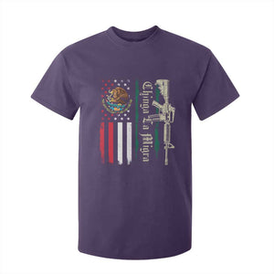 Funny Chinga La Migra T Shirt For Kid Gun Vintage Mexican Flag TS11 Purple Print Your Wear