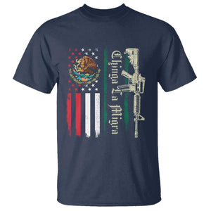 Funny Chinga La Migra T Shirt Gun Vintage Mexican Flag TS11 Navy Print Your Wear