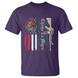 Funny Chinga La Migra T Shirt Gun Vintage Mexican Flag TS11 Purple Print Your Wear