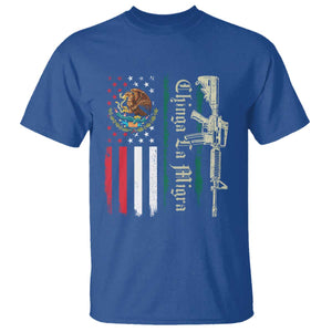 Funny Chinga La Migra T Shirt Gun Vintage Mexican Flag TS11 Royal Blue Print Your Wear