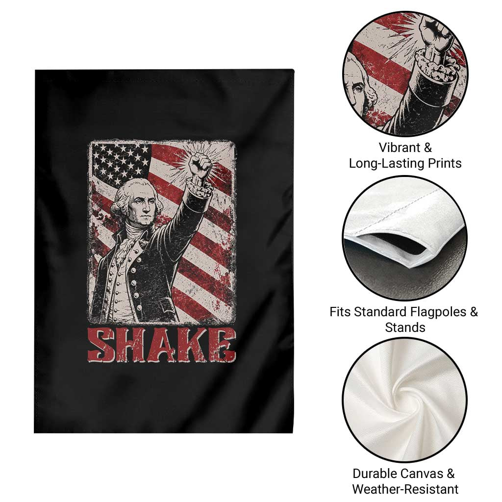 Shake And Bake George Washington 4th of July Couple Matching Garden Flag