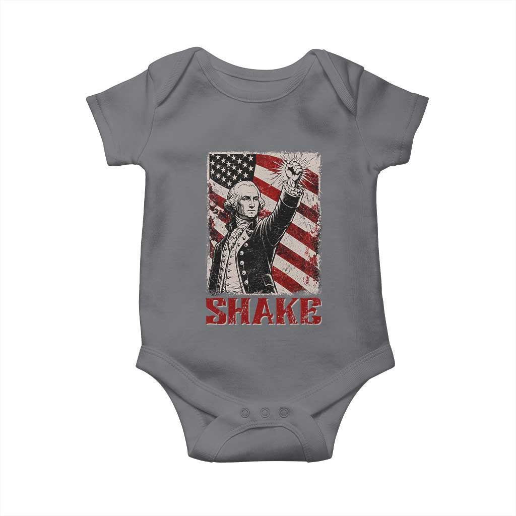 Shake And Bake George Washington 4th of July Couple Matching Baby Onesie