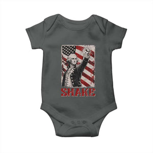 Shake And Bake George Washington 4th of July Couple Matching Baby Onesie