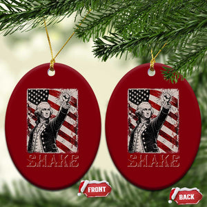 Shake And Bake George Washington 4th of July Couple Matching Ceramic Ornament