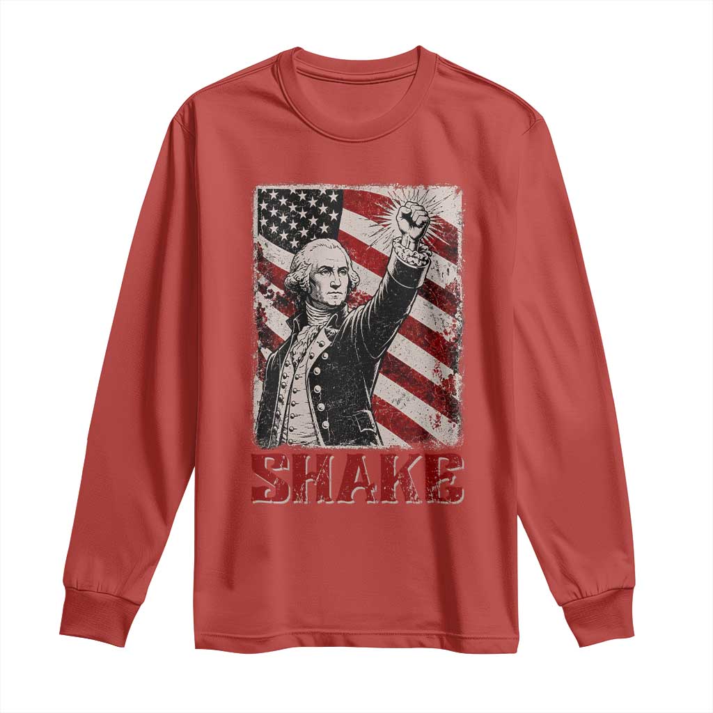 Shake And Bake George Washington 4th of July Couple Matching Long Sleeve Shirt