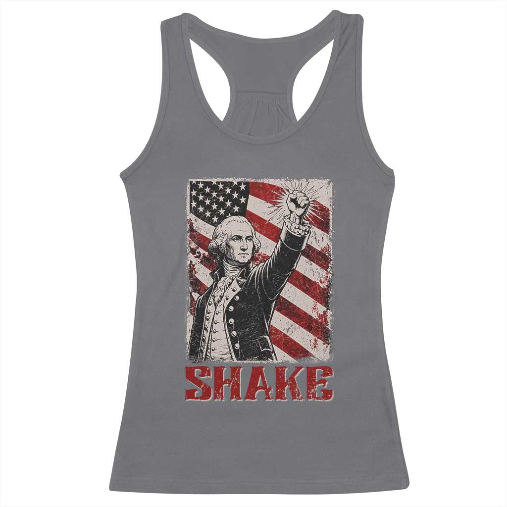 Shake And Bake George Washington 4th of July Couple Matching Racerback Tank Top TS11 Charcoal Print Your Wear