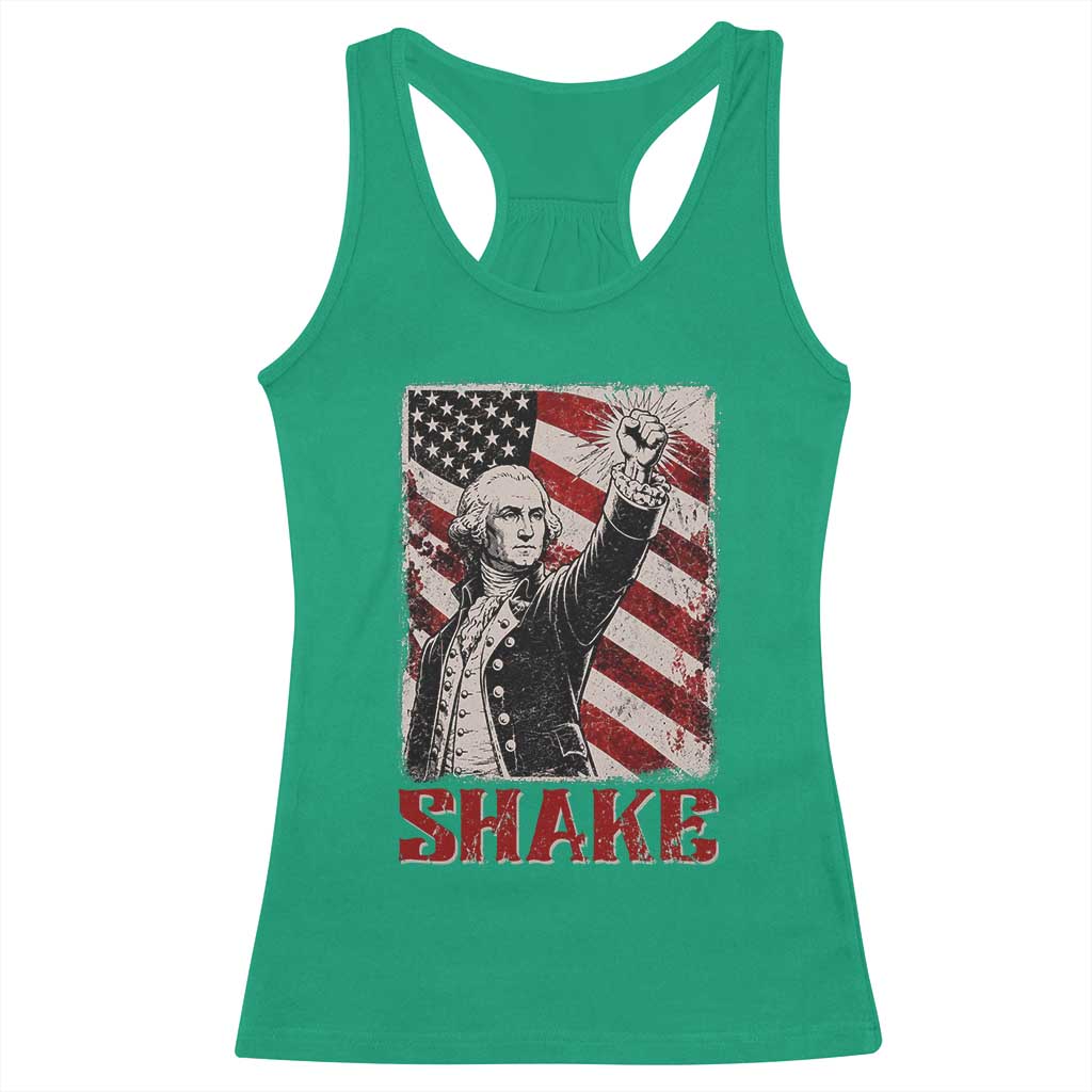 Shake And Bake George Washington 4th of July Couple Matching Racerback Tank Top TS11 Irish Green Print Your Wear
