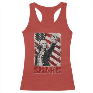 Shake And Bake George Washington 4th of July Couple Matching Racerback Tank Top TS11 Red Print Your Wear