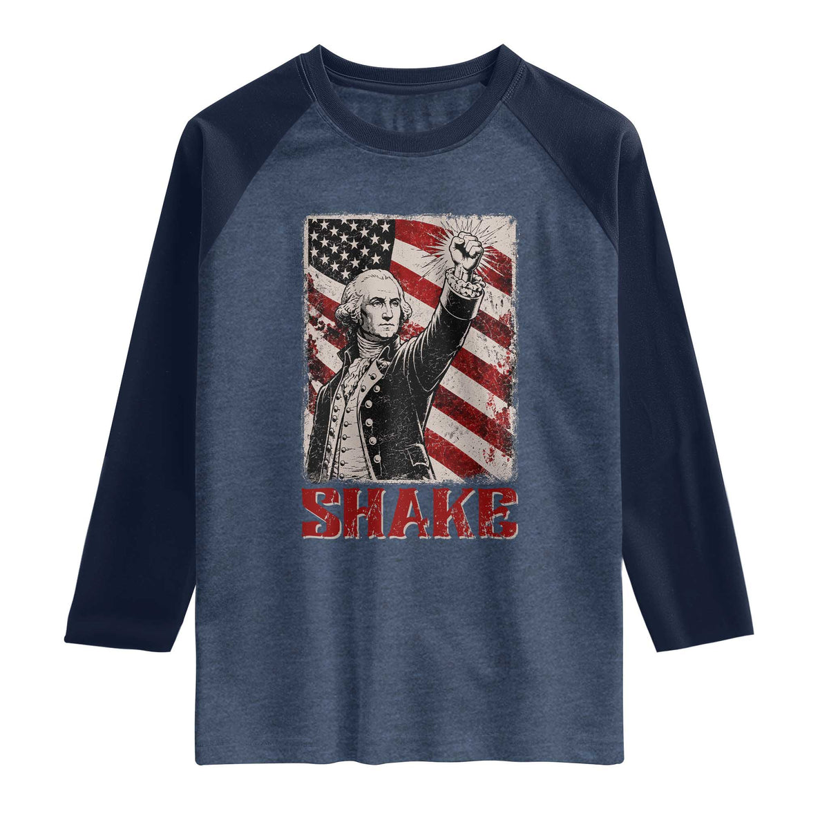 Shake And Bake George Washington 4th of July Couple Matching Raglan Shirt