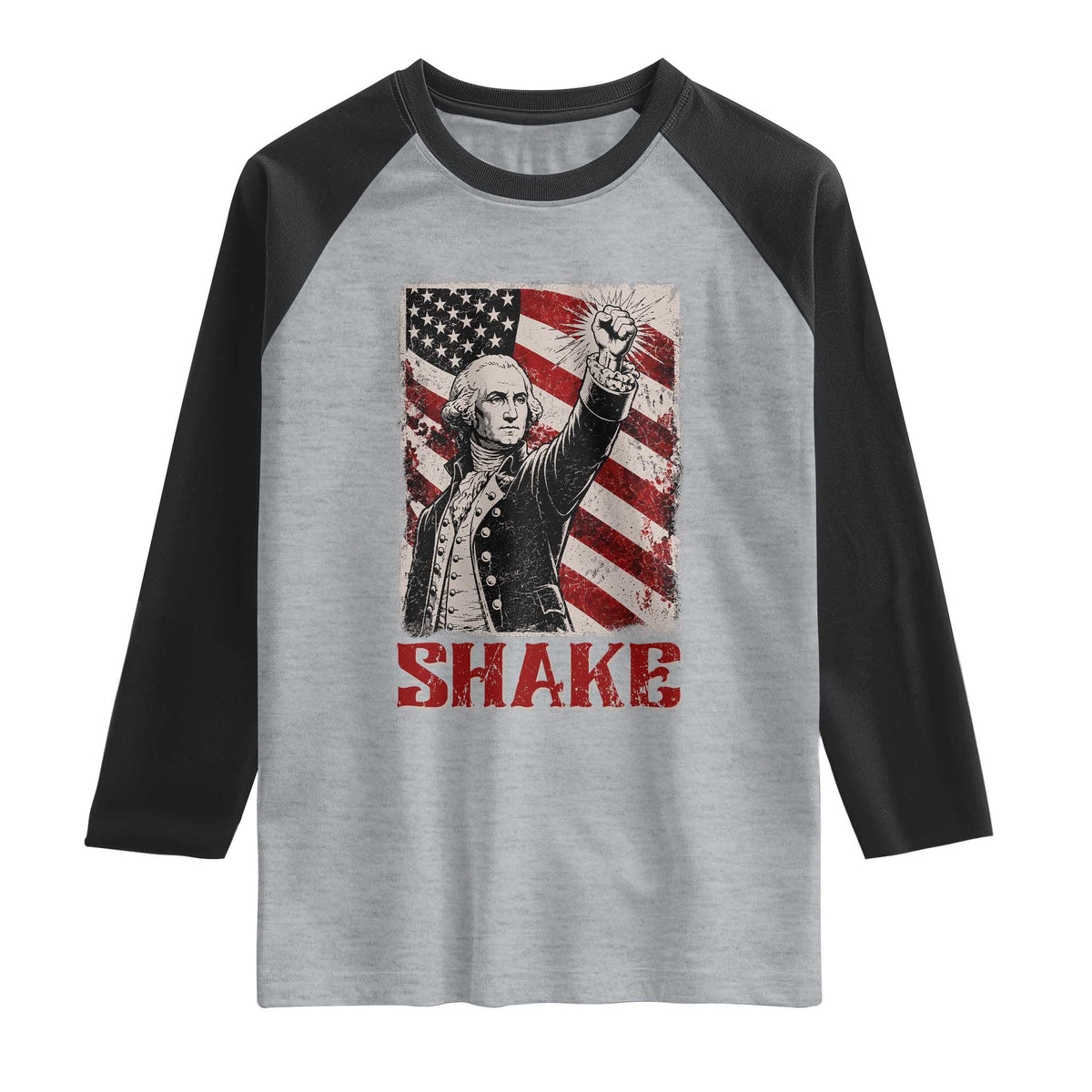 Shake And Bake George Washington 4th of July Couple Matching Raglan Shirt