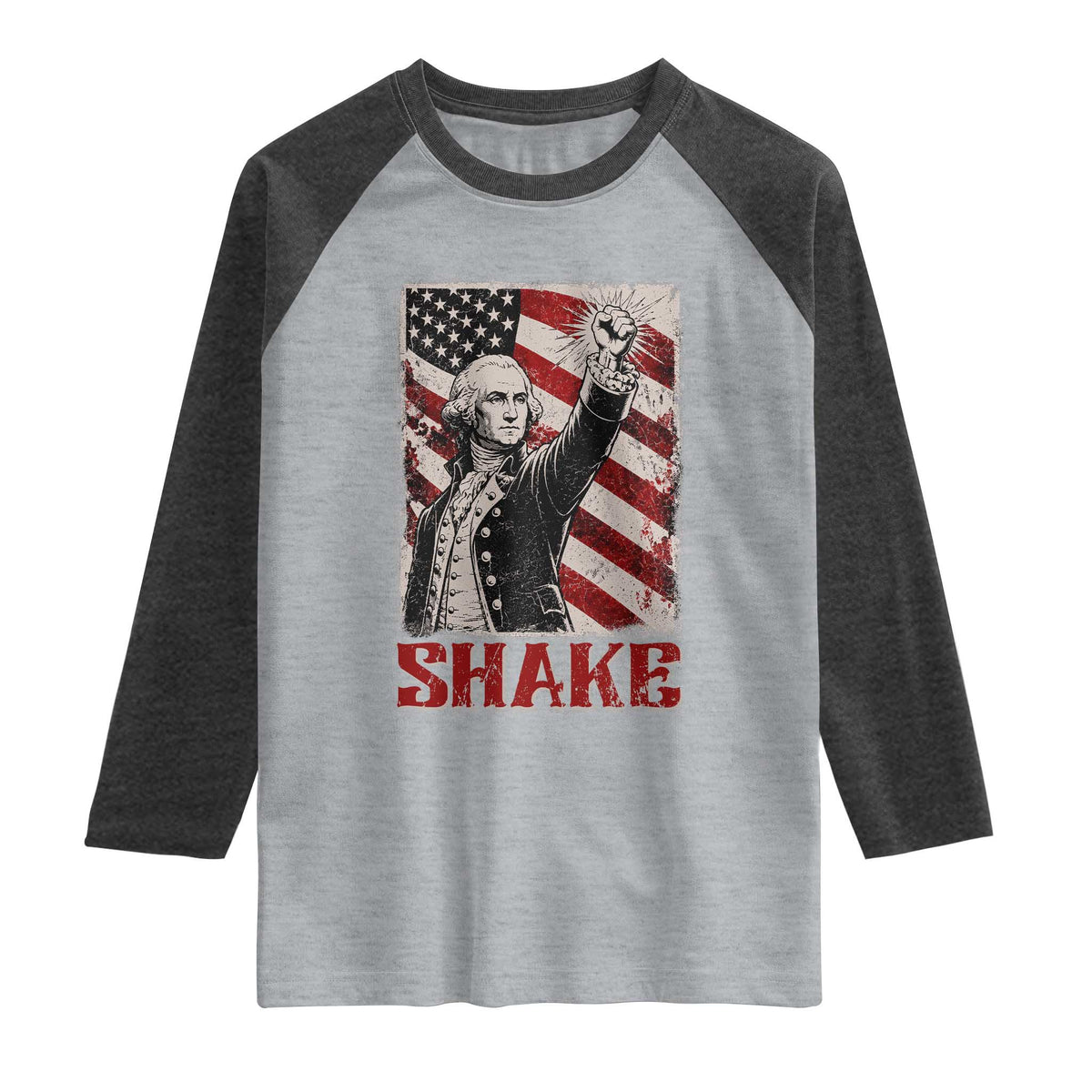 Shake And Bake George Washington 4th of July Couple Matching Raglan Shirt