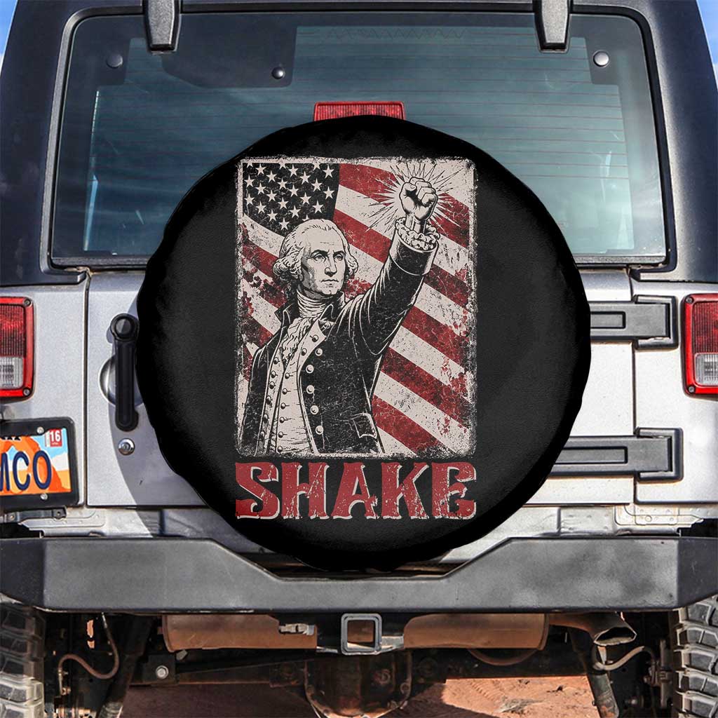 Shake And Bake George Washington 4th of July Couple Matching Spare Tire Cover TS11 No hole Black Print Your Wear