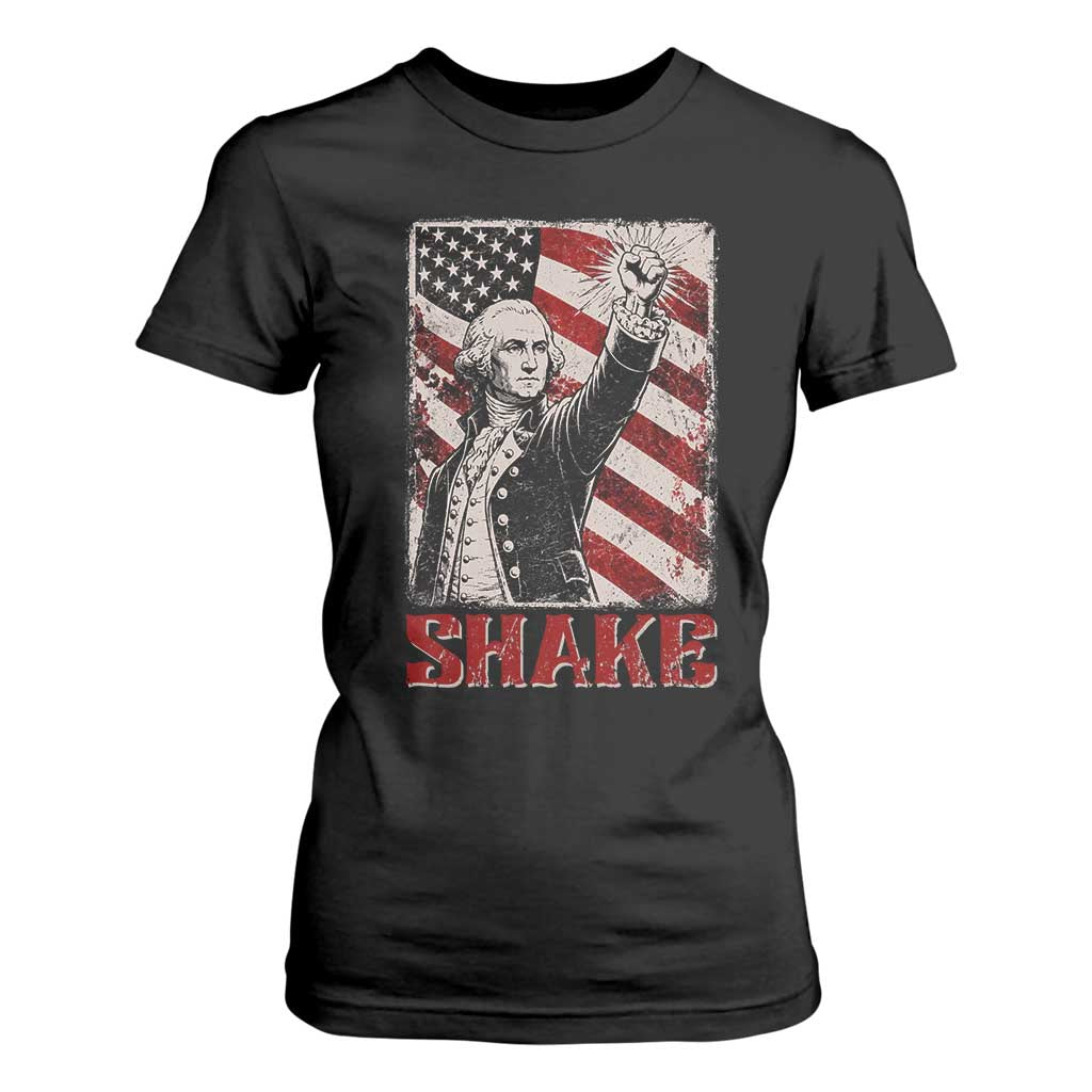 Shake And Bake George Washington 4th of July Couple Matching T Shirt For Women