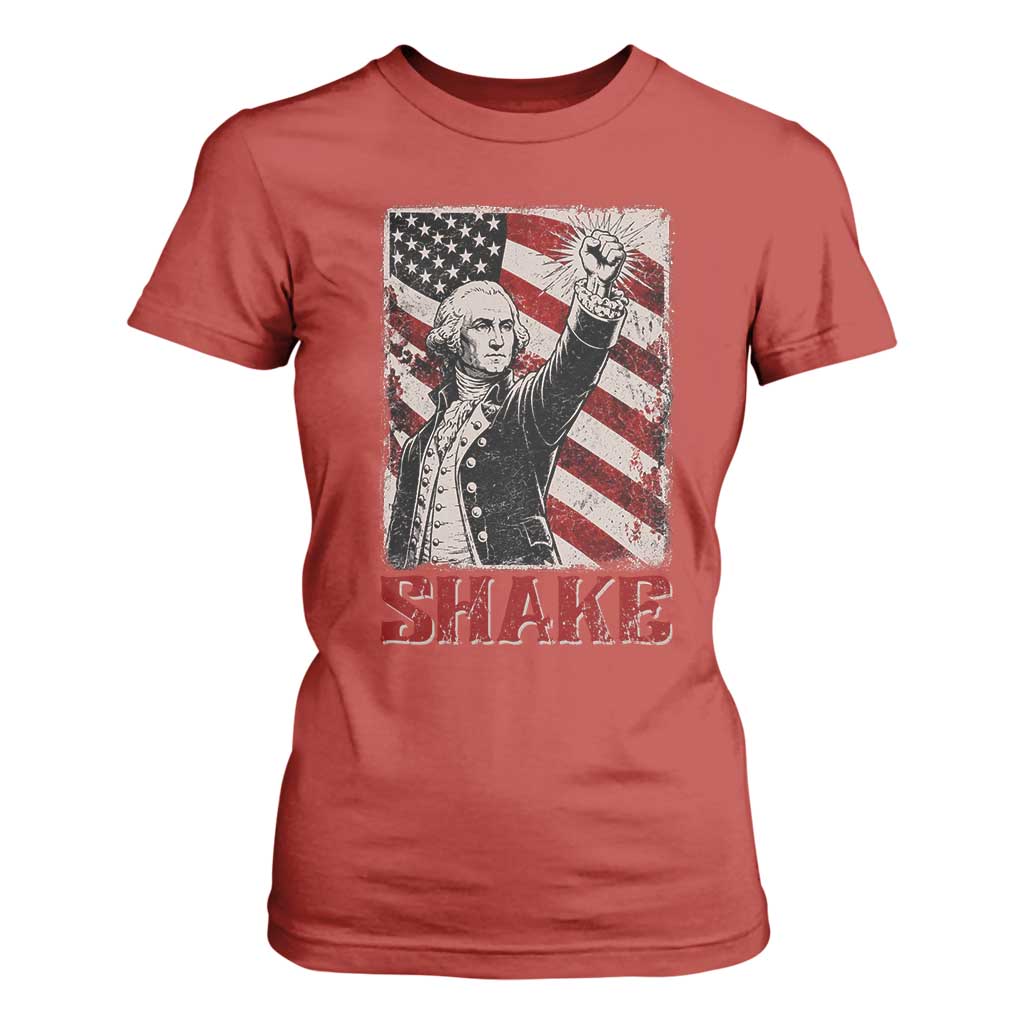 Shake And Bake George Washington 4th of July Couple Matching T Shirt For Women