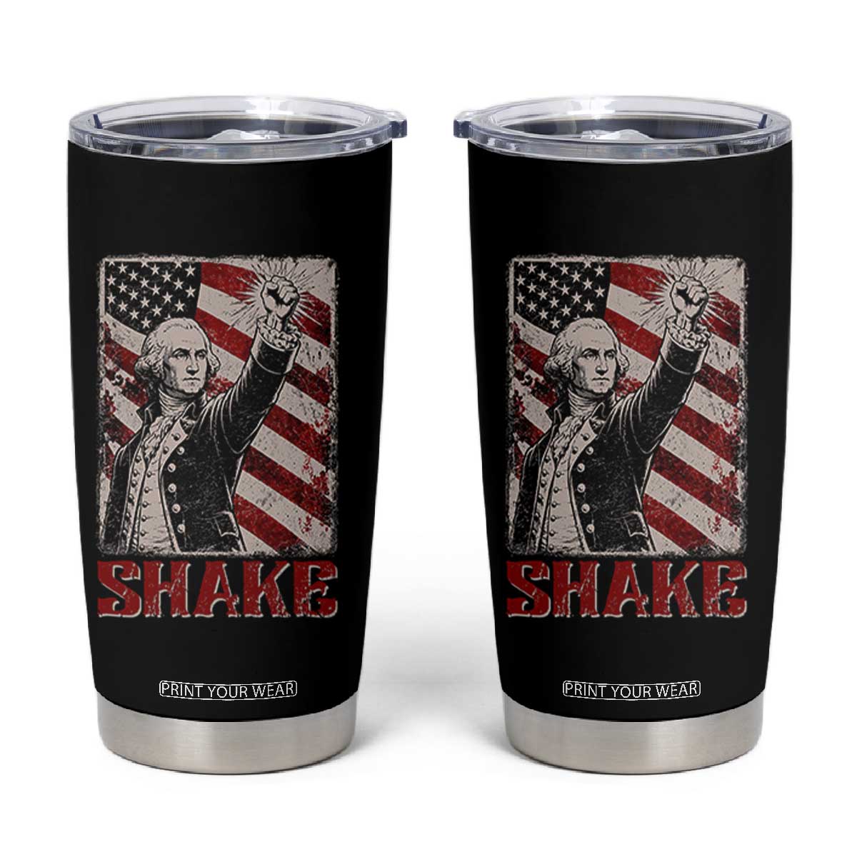 Shake And Bake George Washington 4th of July Couple Matching Tumbler Cup