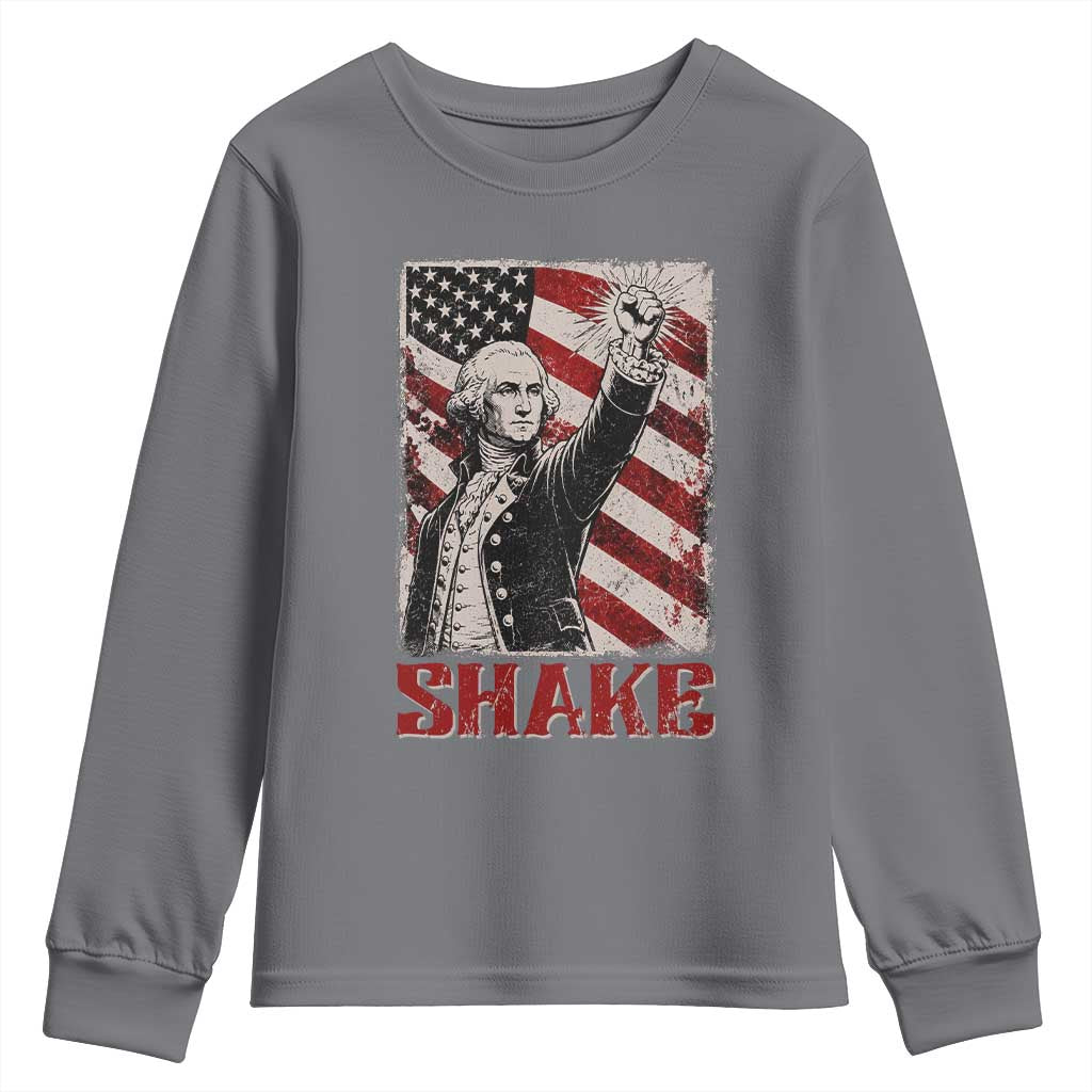 Shake And Bake George Washington 4th of July Couple Matching Youth Sweatshirt TS11 Charcoal Print Your Wear