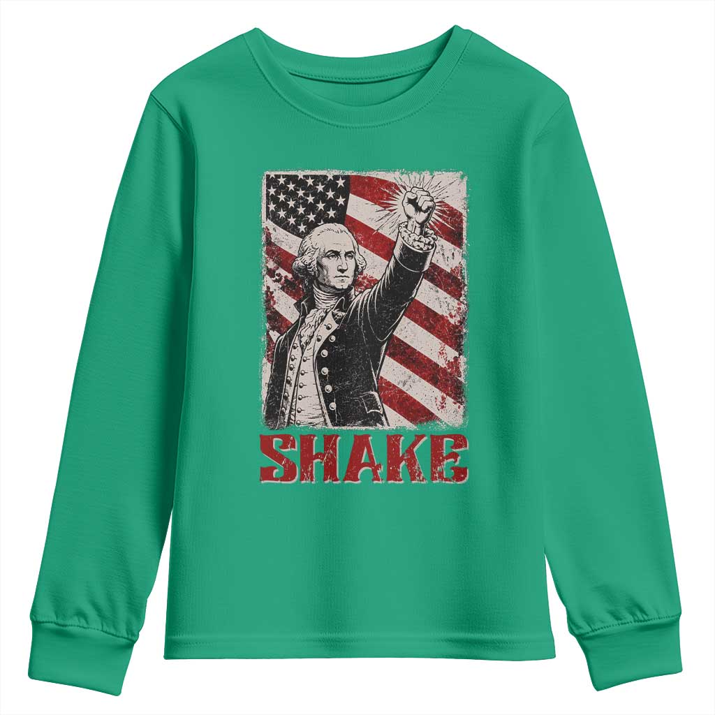 Shake And Bake George Washington 4th of July Couple Matching Youth Sweatshirt TS11 Irish Green Print Your Wear