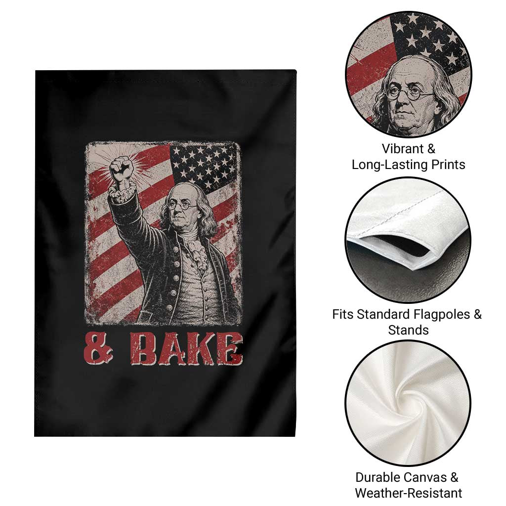 Shake And Bake Benjamin Franklin 4th of July Couple Matching Garden Flag