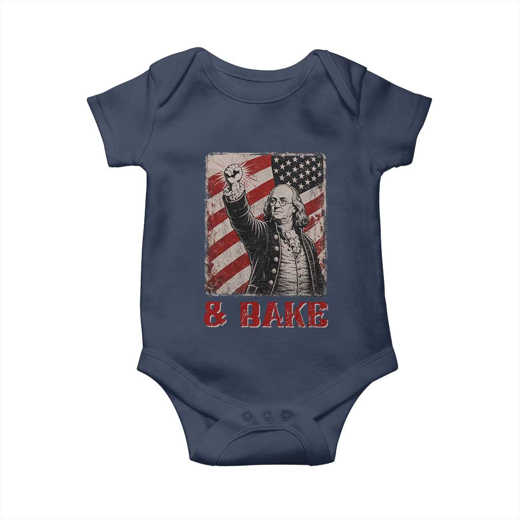 Shake And Bake Benjamin Franklin 4th of July Couple Matching Baby Onesie