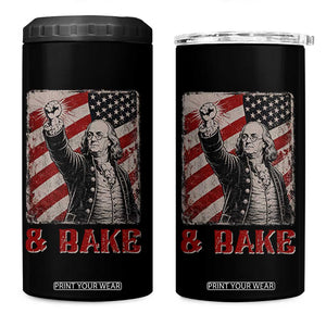 Shake And Bake Benjamin Franklin 4th of July Couple Matching 4 in 1 Can Cooler Tumbler
