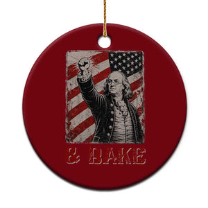 Shake And Bake Benjamin Franklin 4th of July Couple Matching Ceramic Ornament