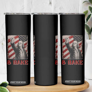 Shake And Bake Benjamin Franklin 4th of July Couple Matching Skinny Tumbler