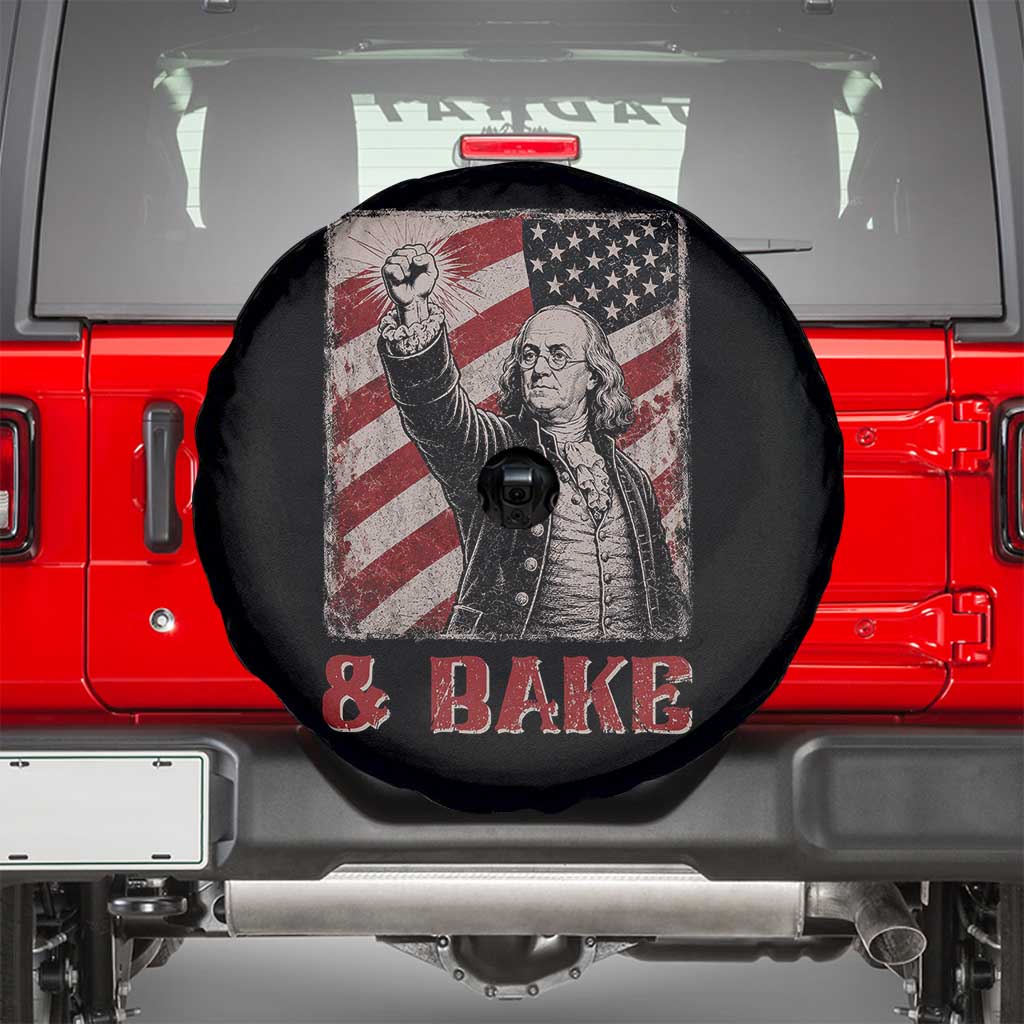 Shake And Bake Benjamin Franklin 4th of July Couple Matching Spare Tire Cover
