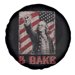 Shake And Bake Benjamin Franklin 4th of July Couple Matching Spare Tire Cover