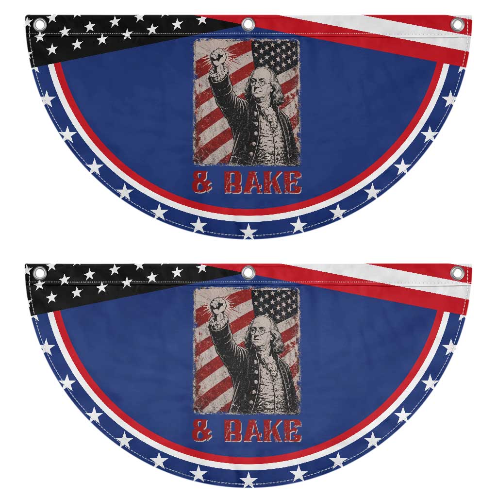Shake And Bake Benjamin Franklin 4th of July Couple Matching Patriotic Fan Flag