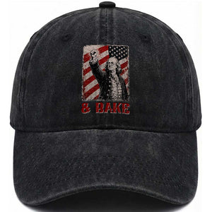 Shake And Bake Benjamin Franklin 4th of July Couple Matching Washed Cotton Baseball Cap