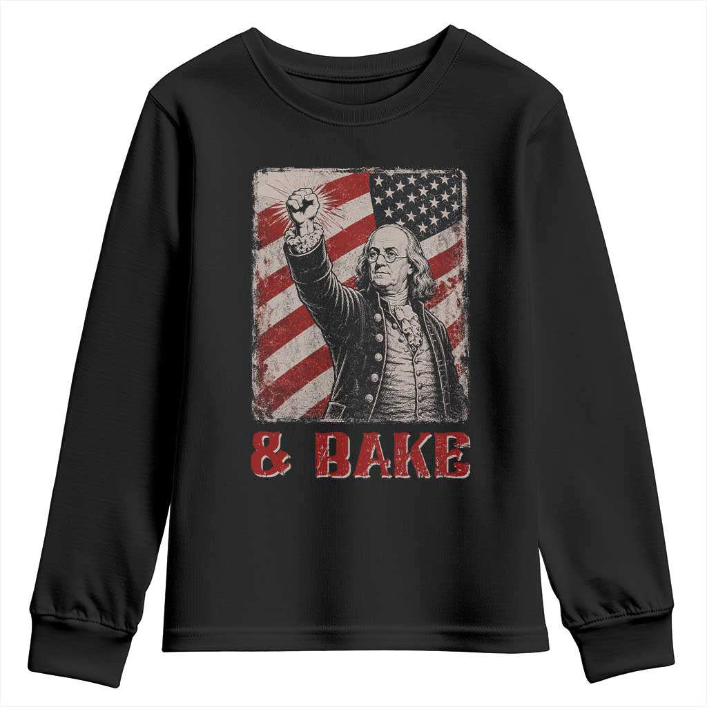 Shake And Bake Benjamin Franklin 4th of July Couple Matching Youth Sweatshirt TS11 Black Print Your Wear