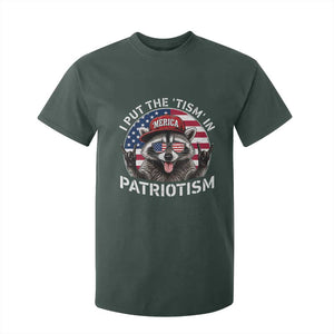 I Put The Tism In Patriotism T Shirt For Kid Patriotic Raccoon 4th of July