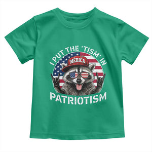 I Put The Tism In Patriotism Toddler T Shirt Patriotic Raccoon 4th of July