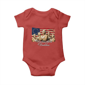 Declaration Daddies Funny 4th of July Founding Fathers Baby Onesie Vintage Betsy Ross Flag