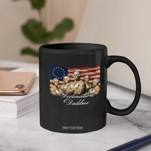 Declaration Daddies Funny 4th of July Founding Fathers Coffee Mug Vintage Betsy Ross Flag